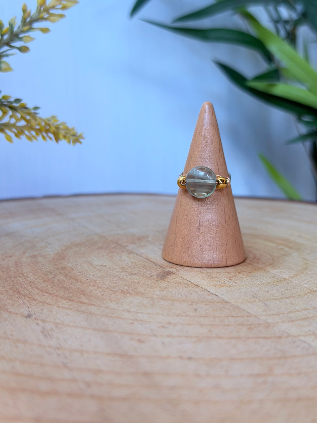 Bague Fluorite & Hématite Dorée