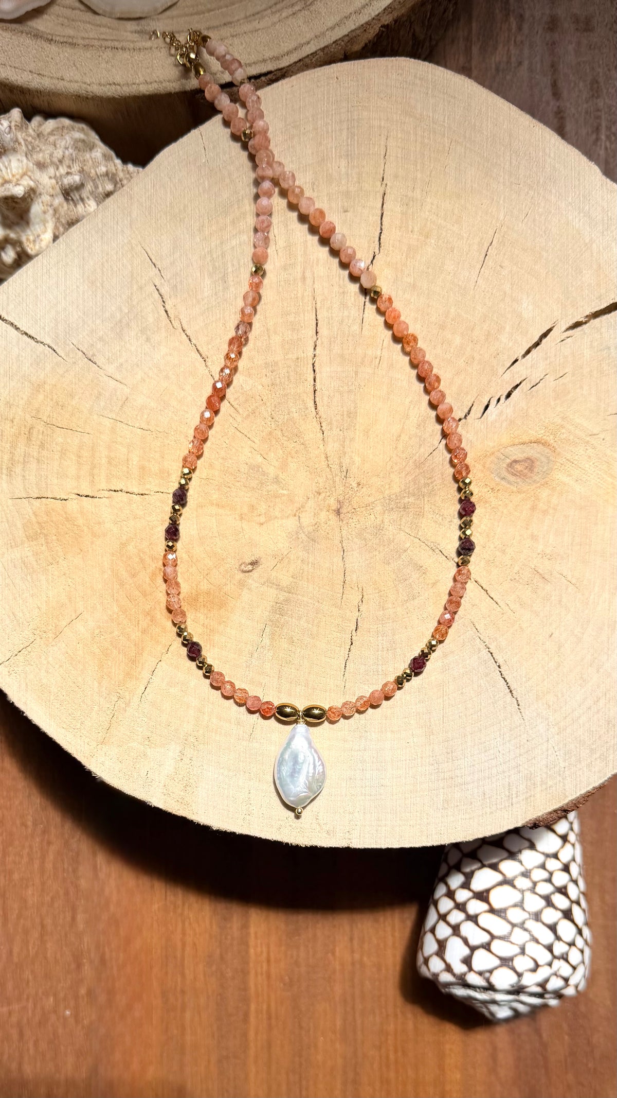 Collier Pierre du soleil & Grenat