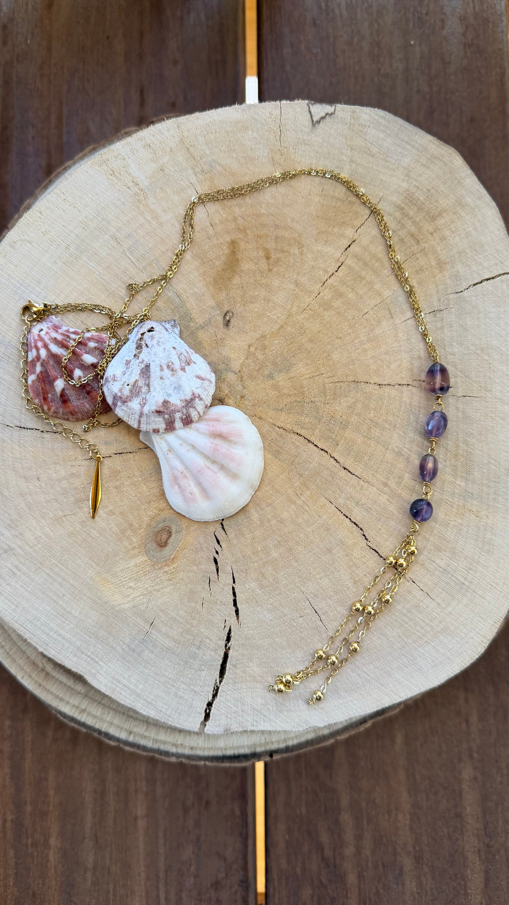 Sautoir Fluorite Mauve