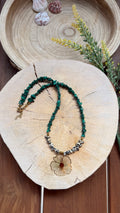 Collier Malachite & Jaspe Dalmatien – Fleur