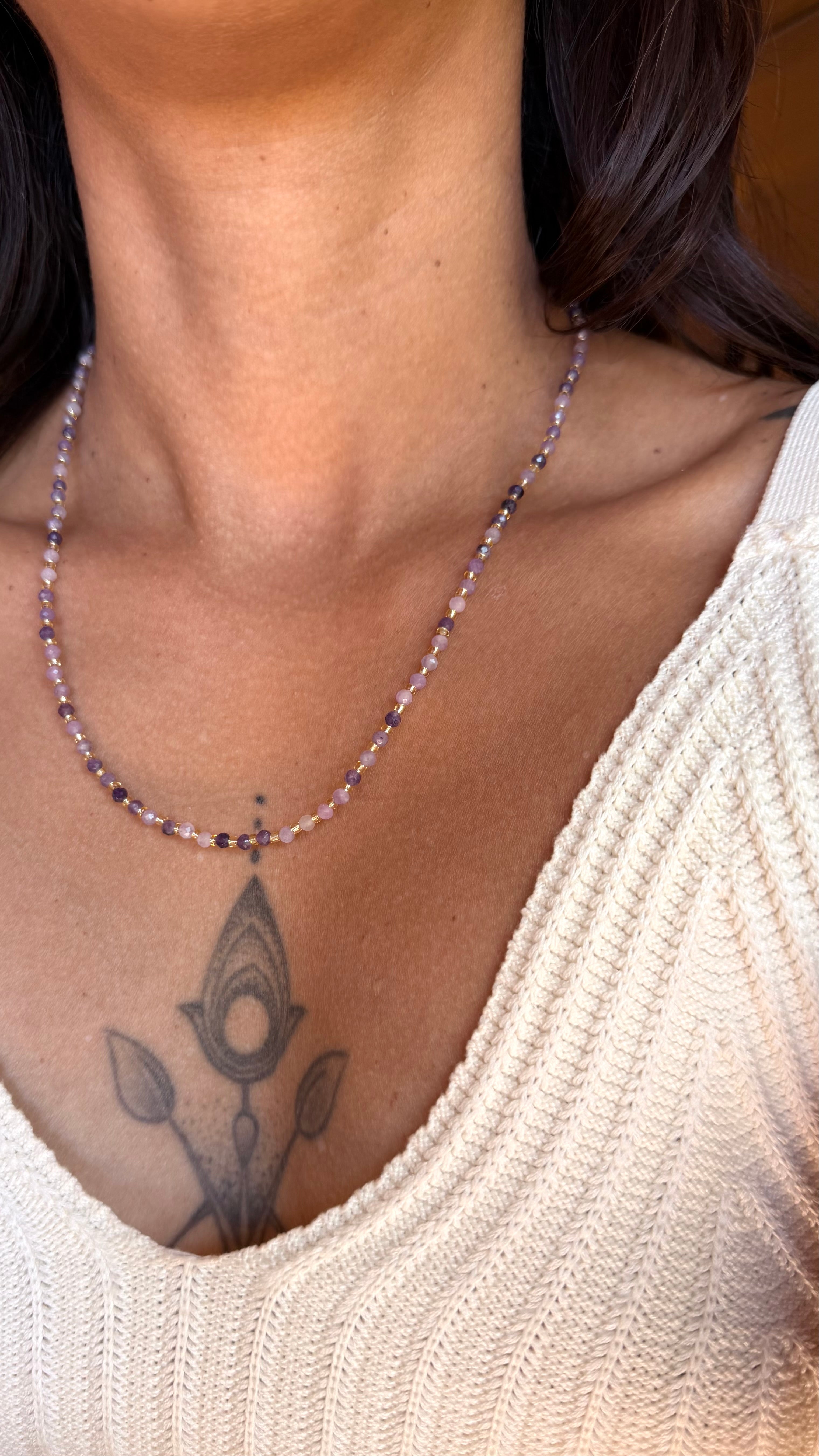 Collier Léna - Lépidolite