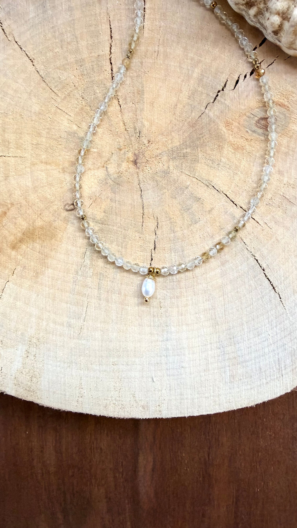Collier Citrine & Perle d’eau douce