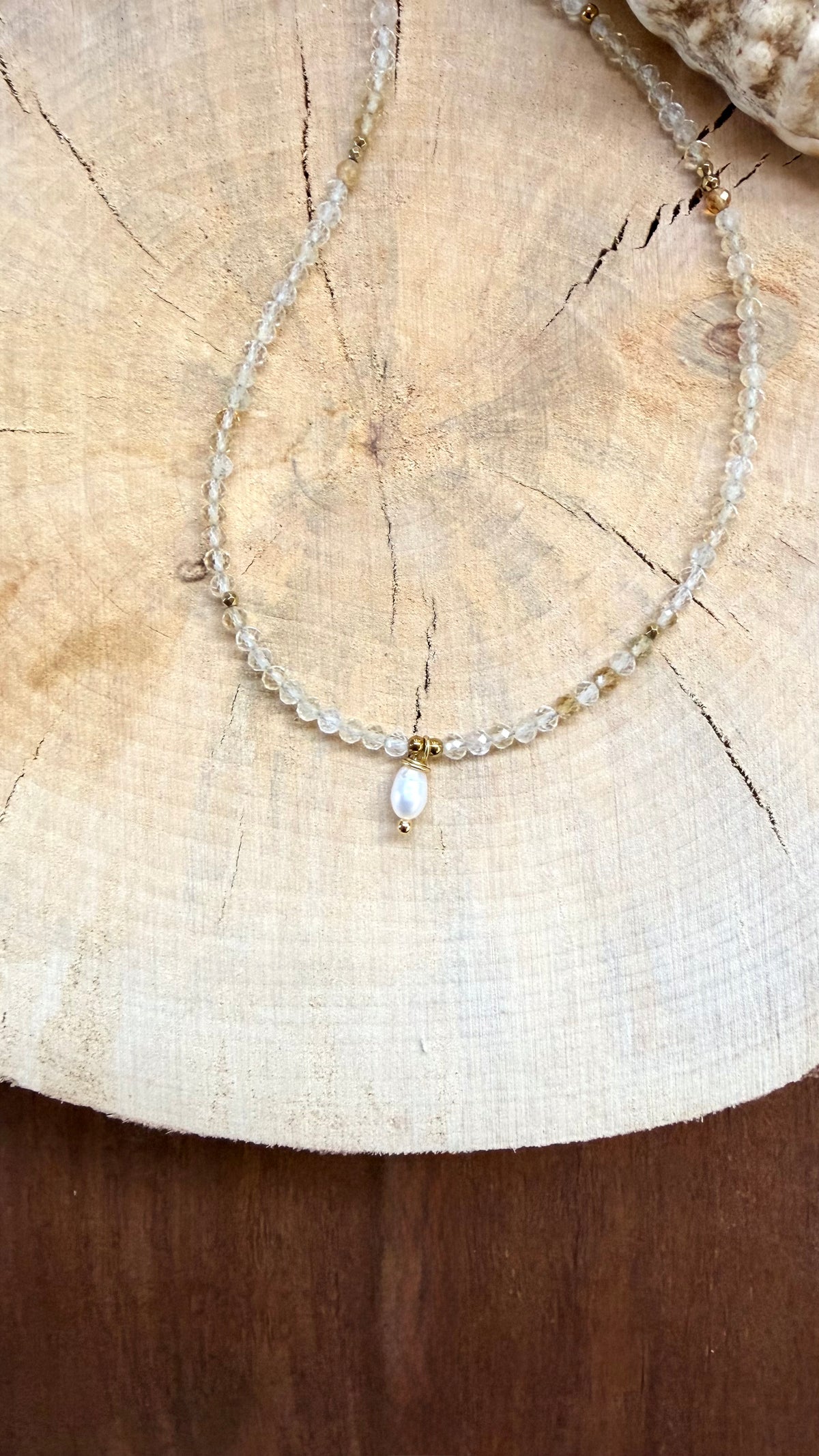 Collier Citrine & Perle d’eau douce