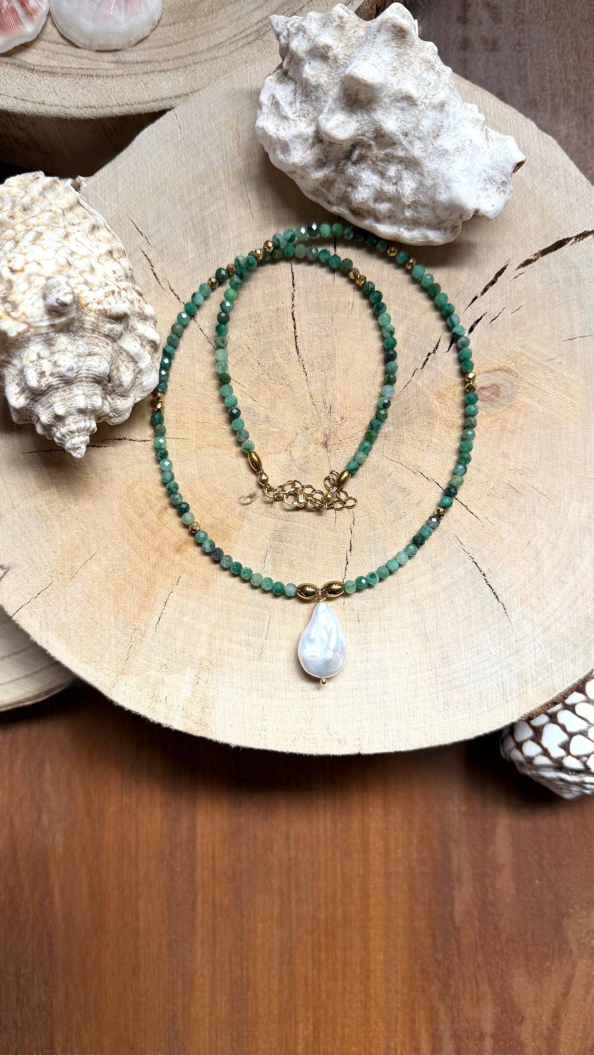 Collier Quartz chlorite & Perle d’eau douce