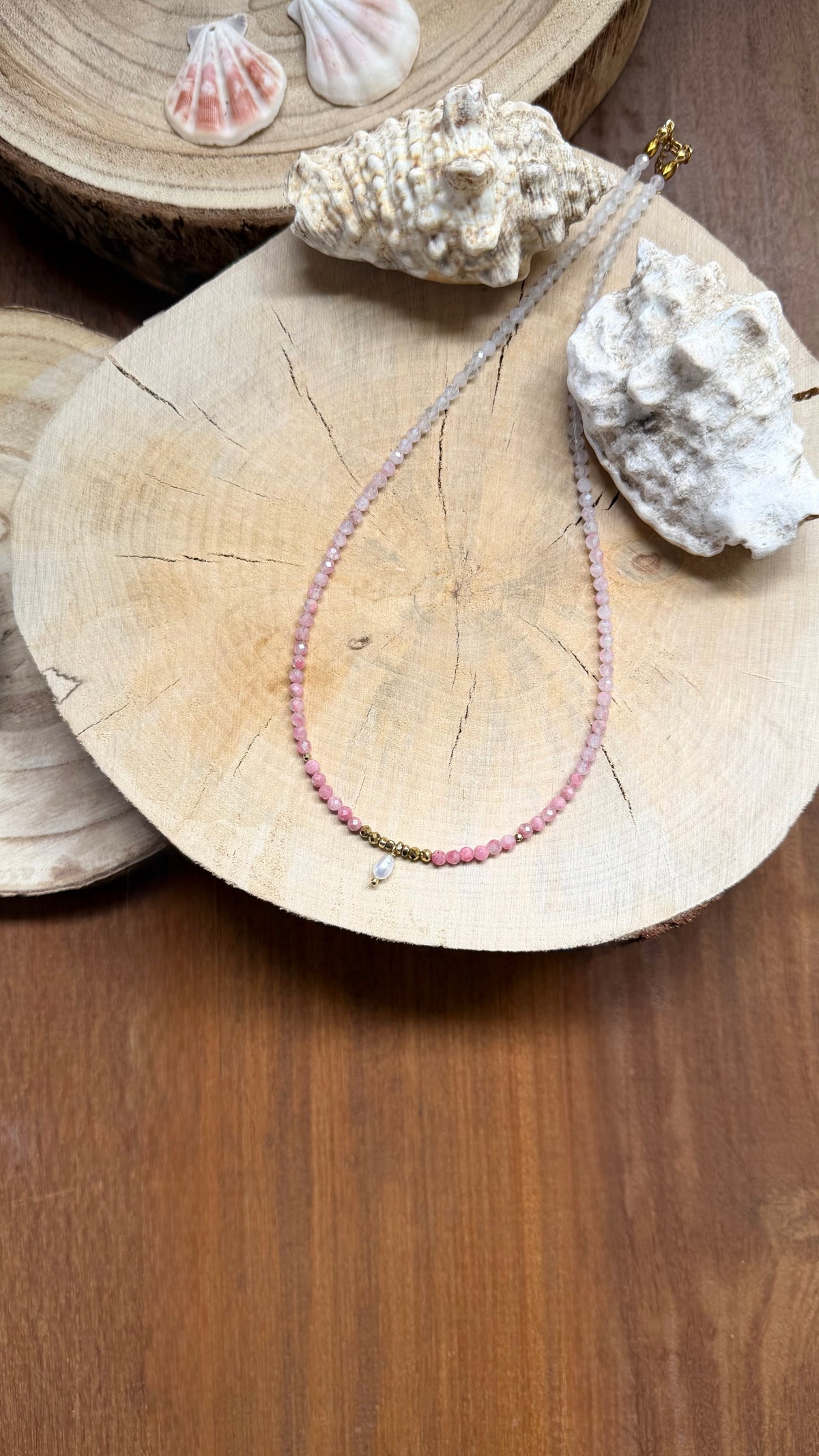 Collier Rhodonite & Perle d’eau douce