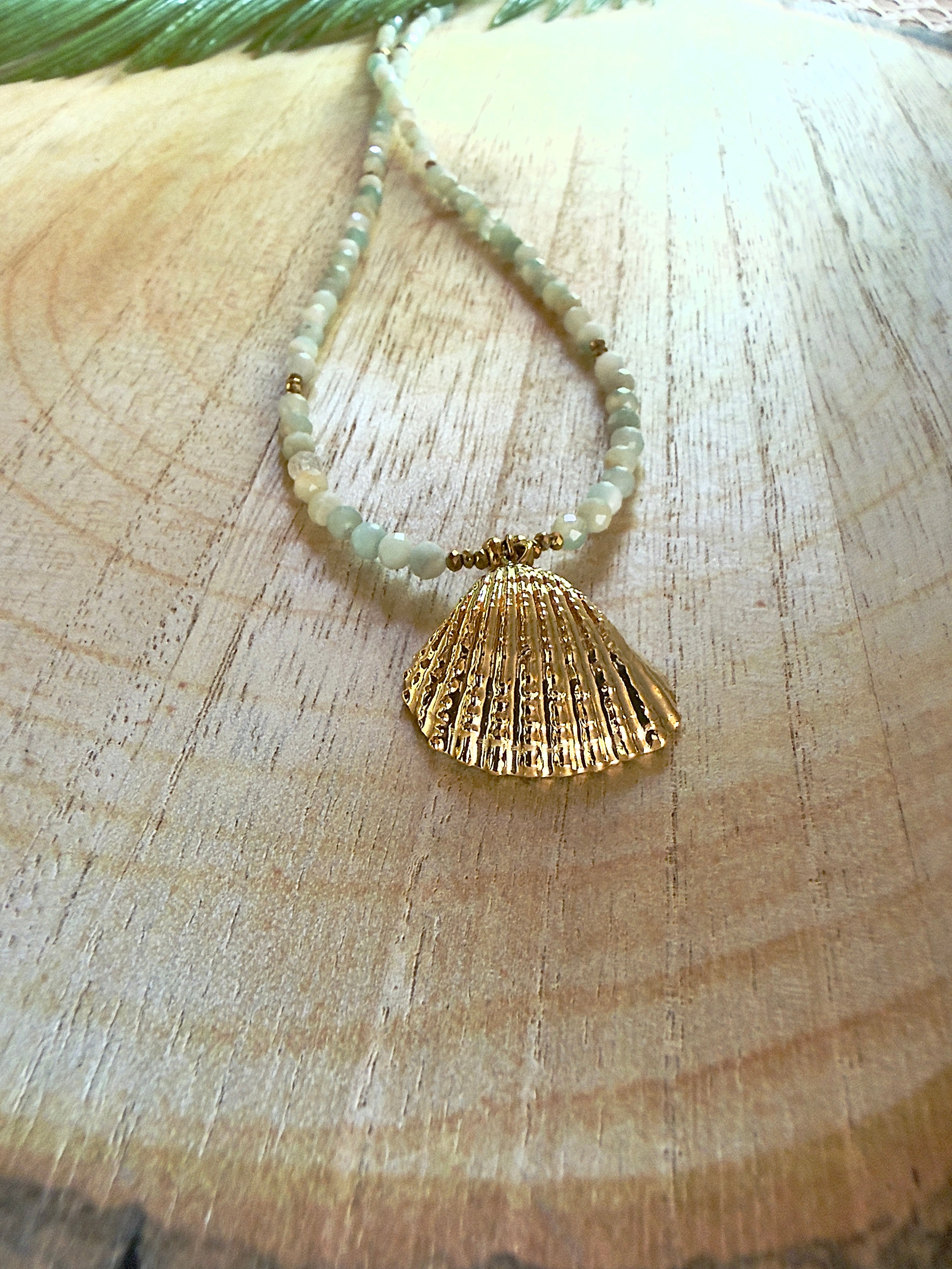 Collier Lila - Amazonite et coquillage