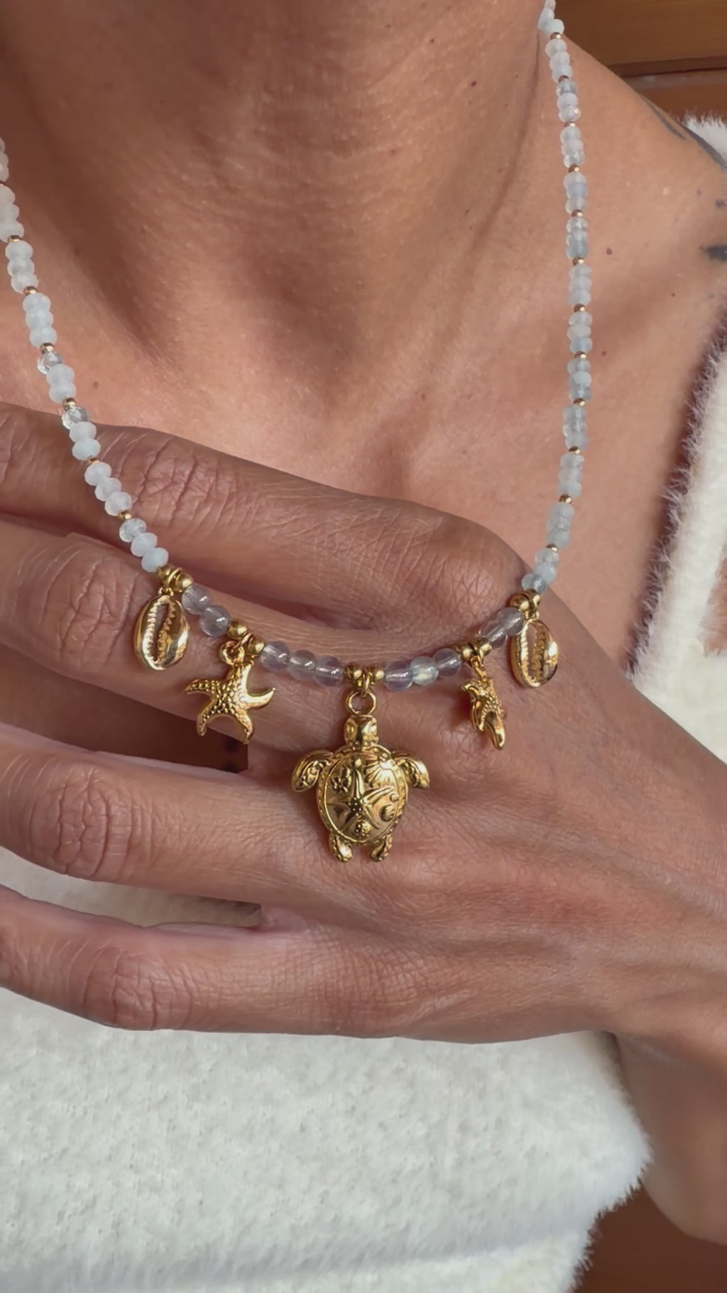 Collier Blue Lagoon - Aqua marine et labradorite