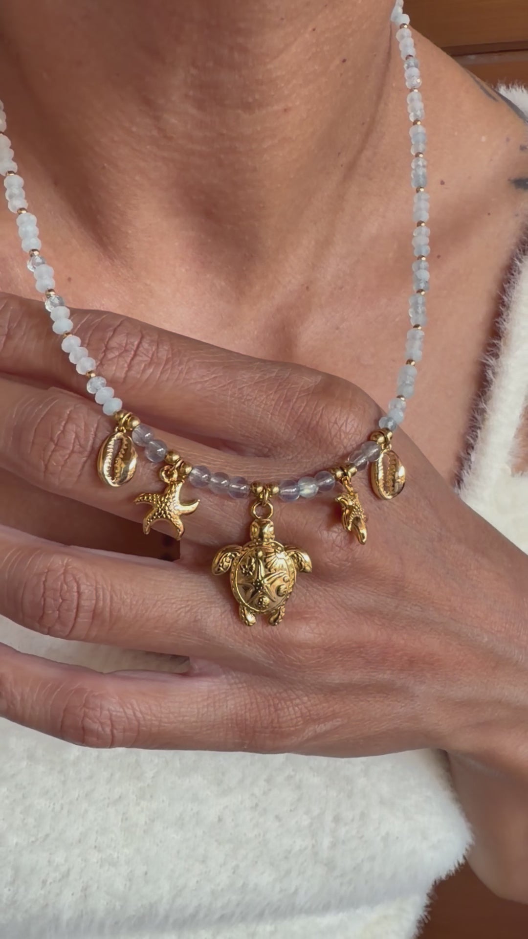 Collier Blue Lagoon - Aqua marine et labradorite
