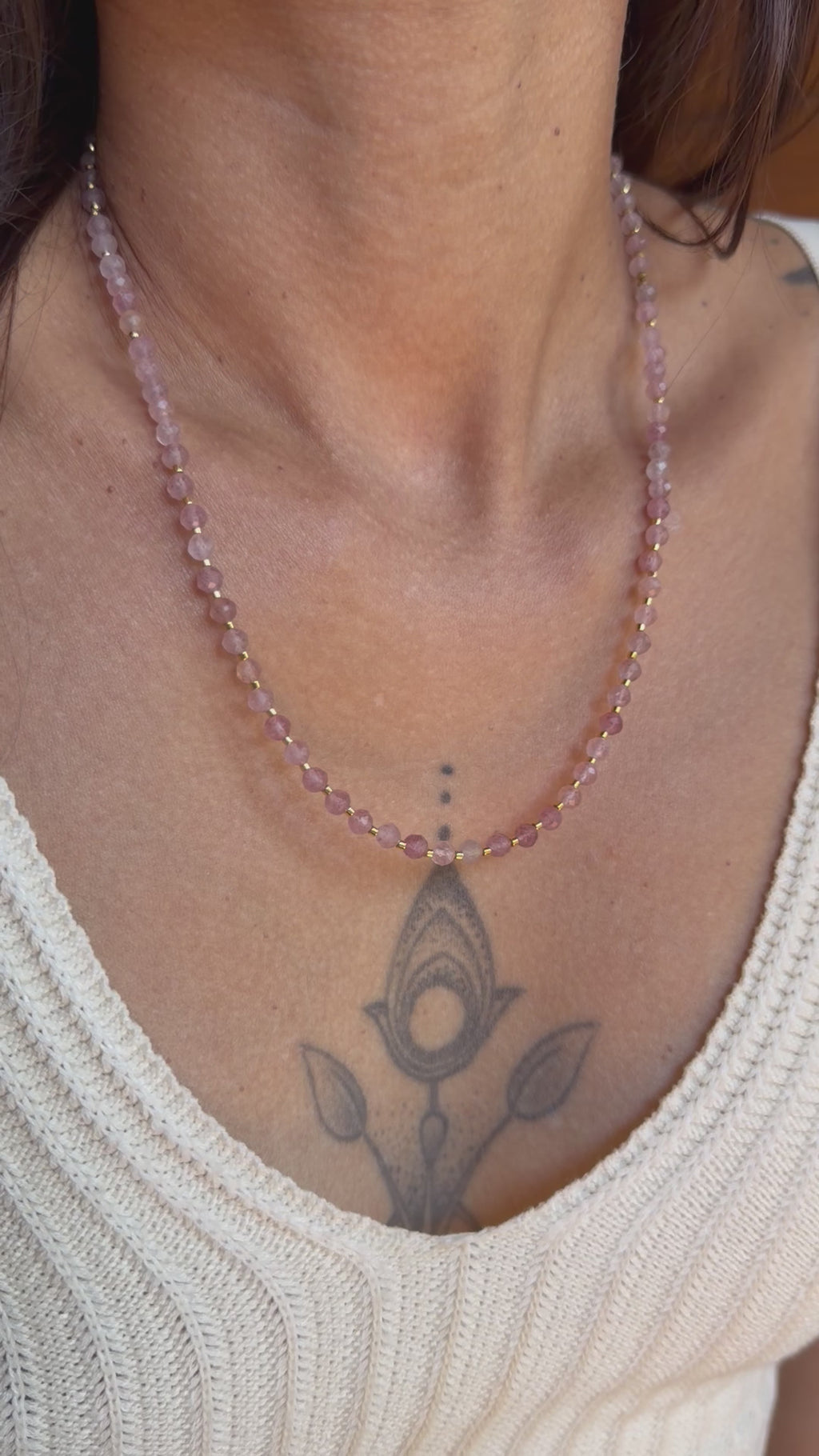 Collier Mila - Quartz Fraise