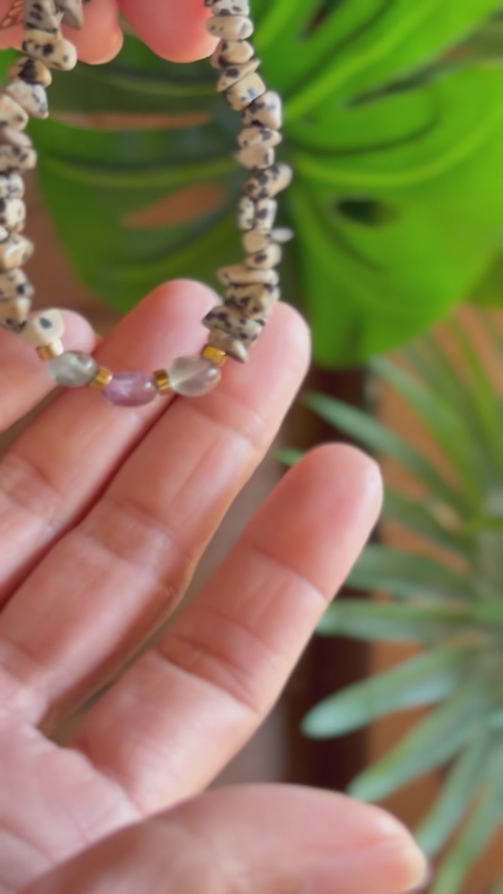 Bracelet Jaspe Dalmatien & Fluorite