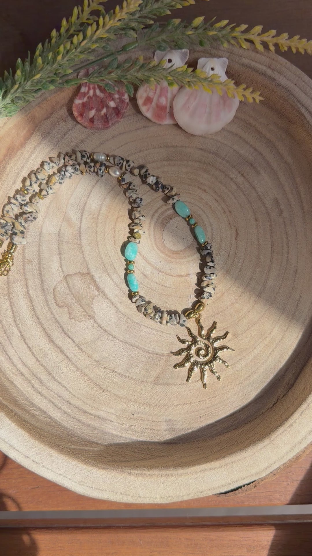 Collier Jaspe Dalmatien & Amazonite – Soleil
