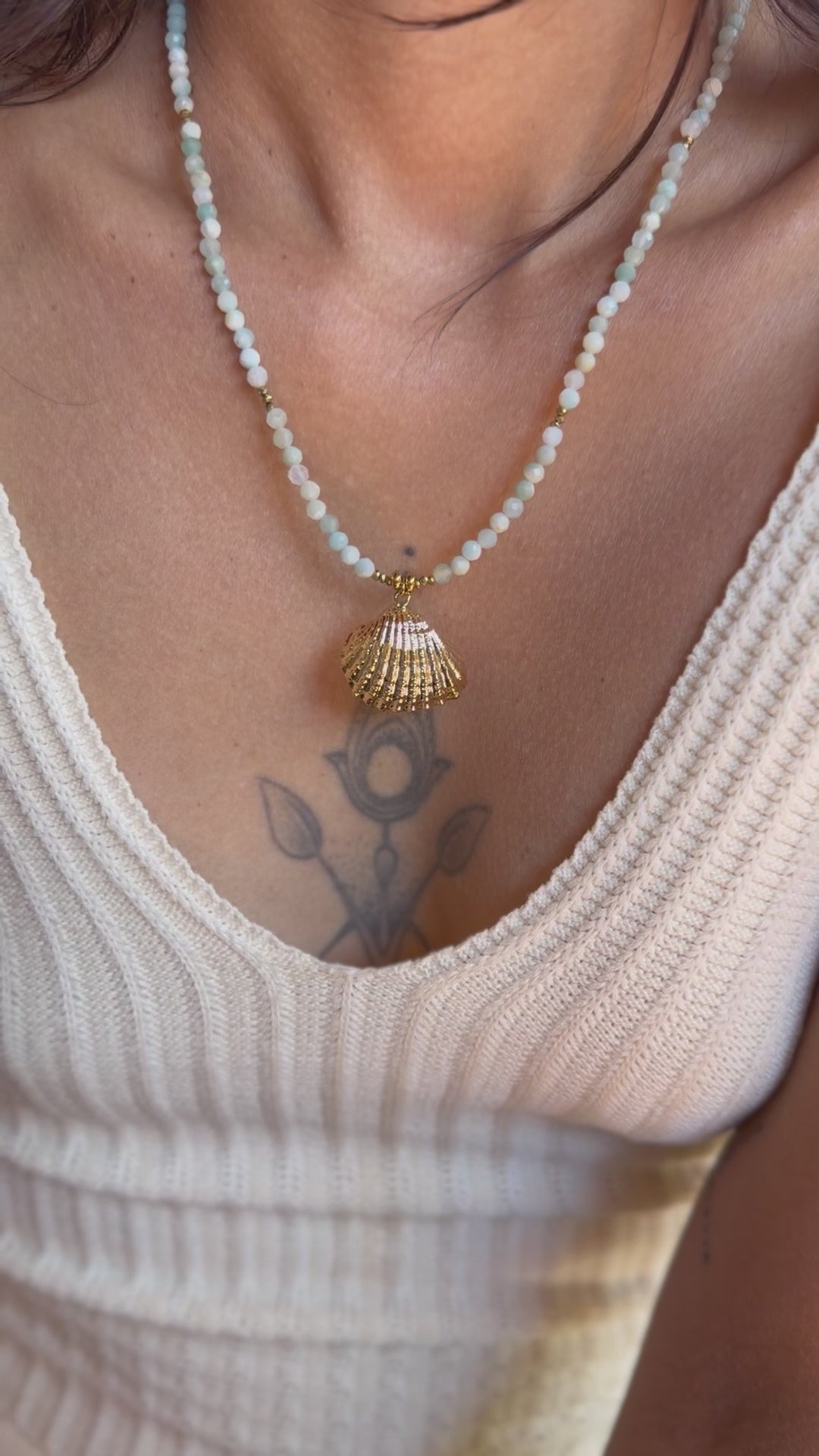Collier Lila - Amazonite et coquillage