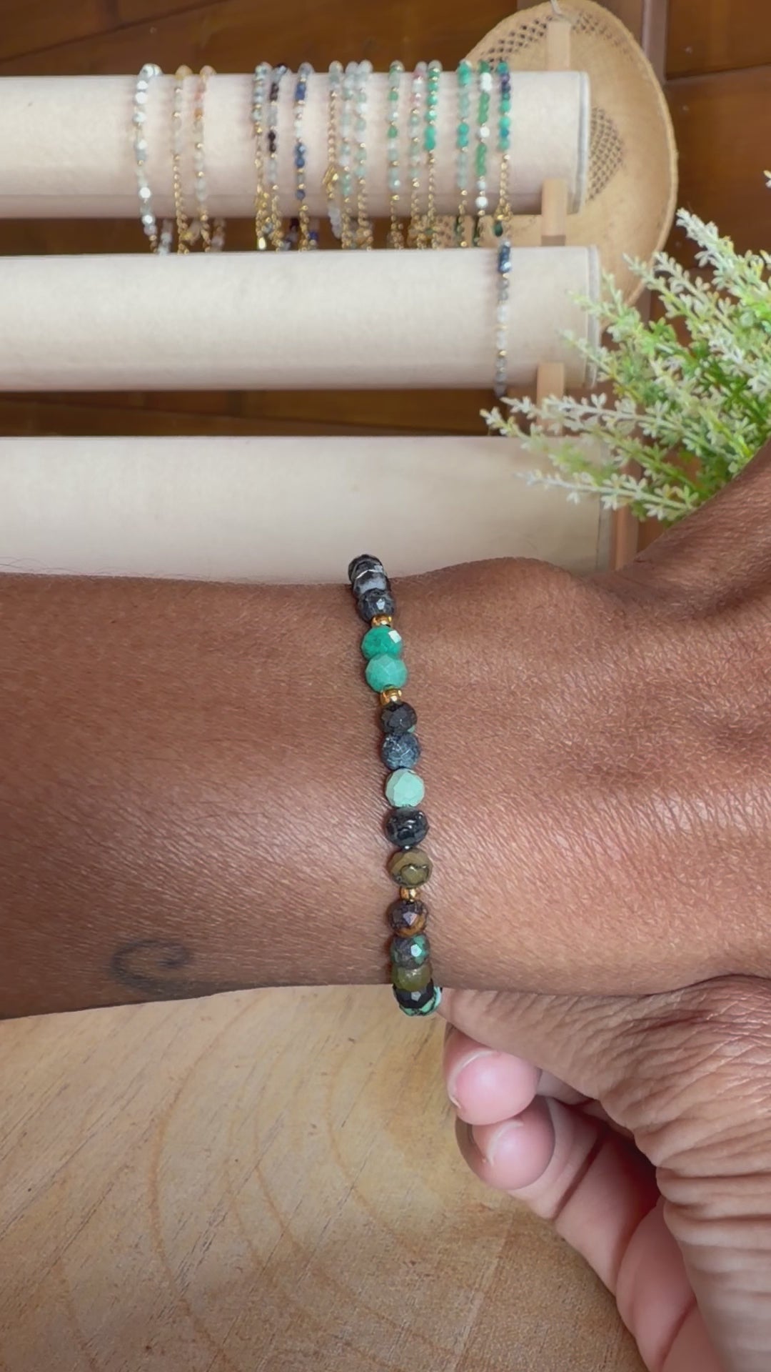 Bracelet en pierres naturelles amazonite et turquoise africaine – Lunéa