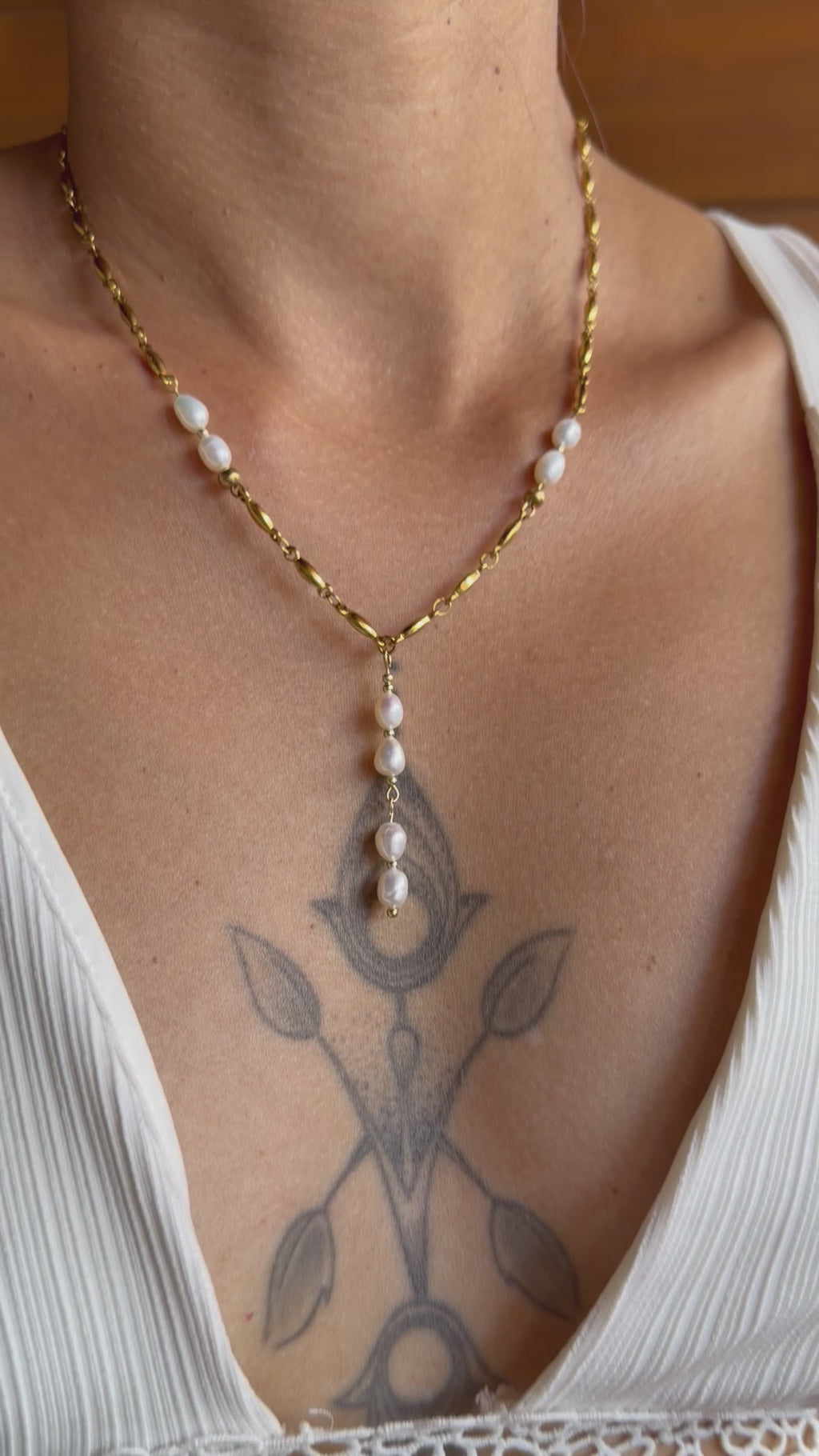 Collier Riviera style chapelet avec perles d’eau douce – Célia