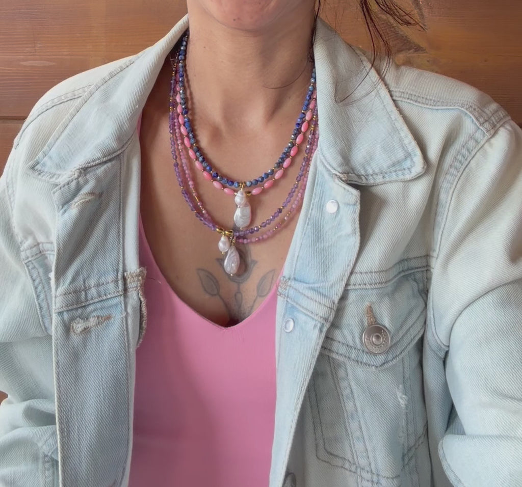 Collier Améthyste & Perle d’eau douce