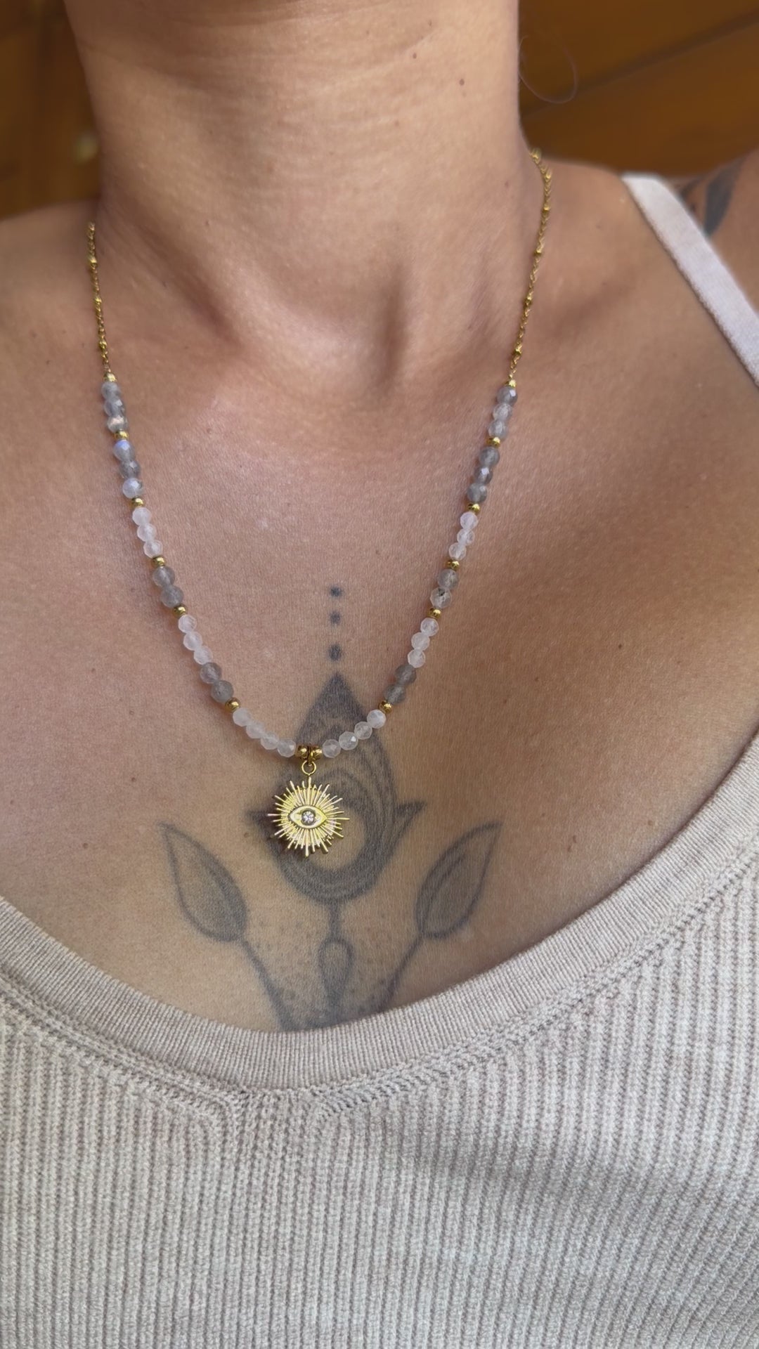 Collier Alia – Labradorite et pierre de lune