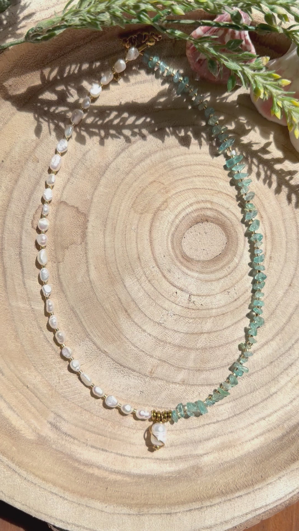 Collier Apatite Bleue & Perles d’Eau Douce – Perle