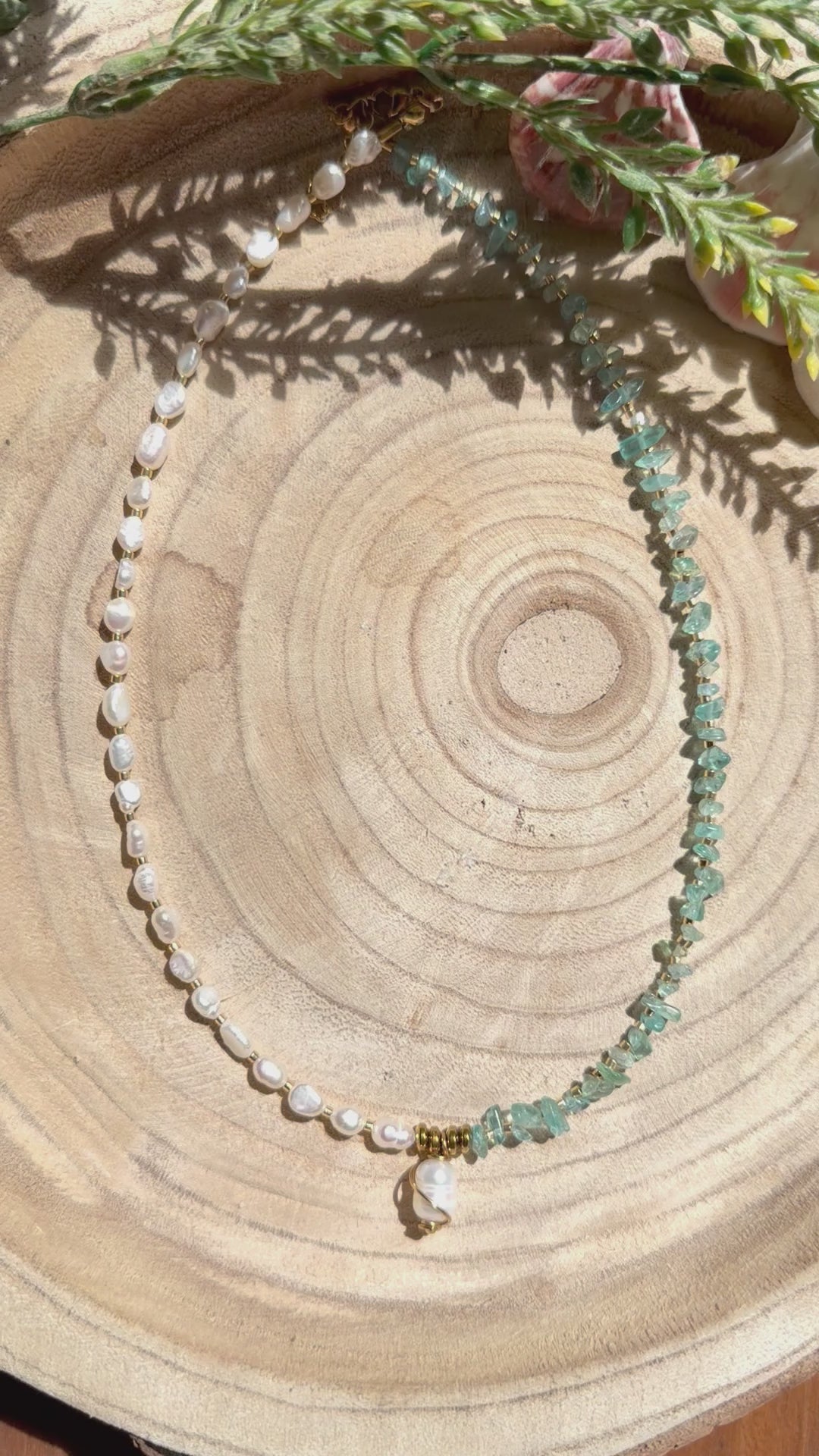 Collier Apatite Bleue & Perles d’Eau Douce – Perle
