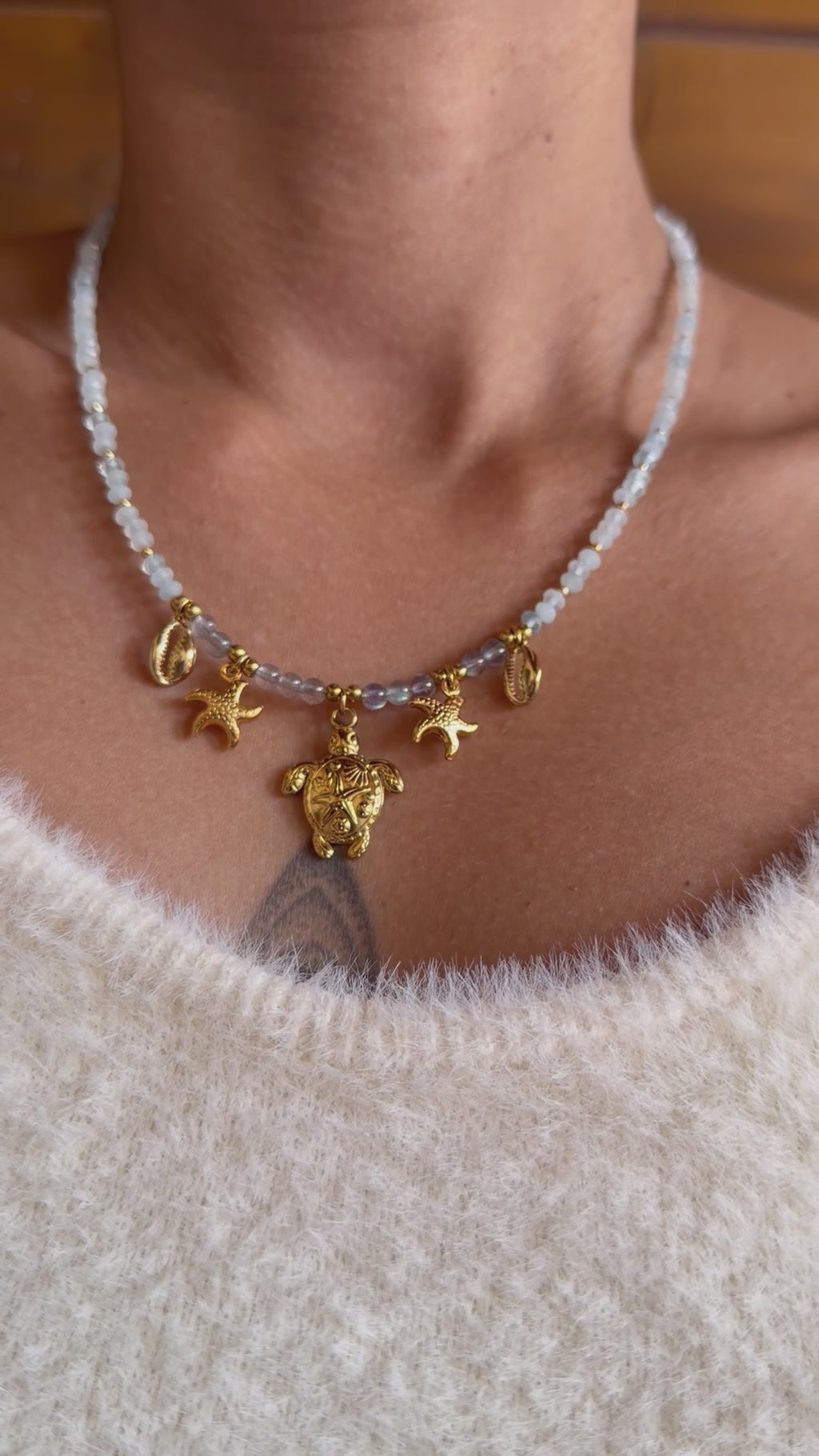Collier Blue Lagoon - Aqua marine et labradorite