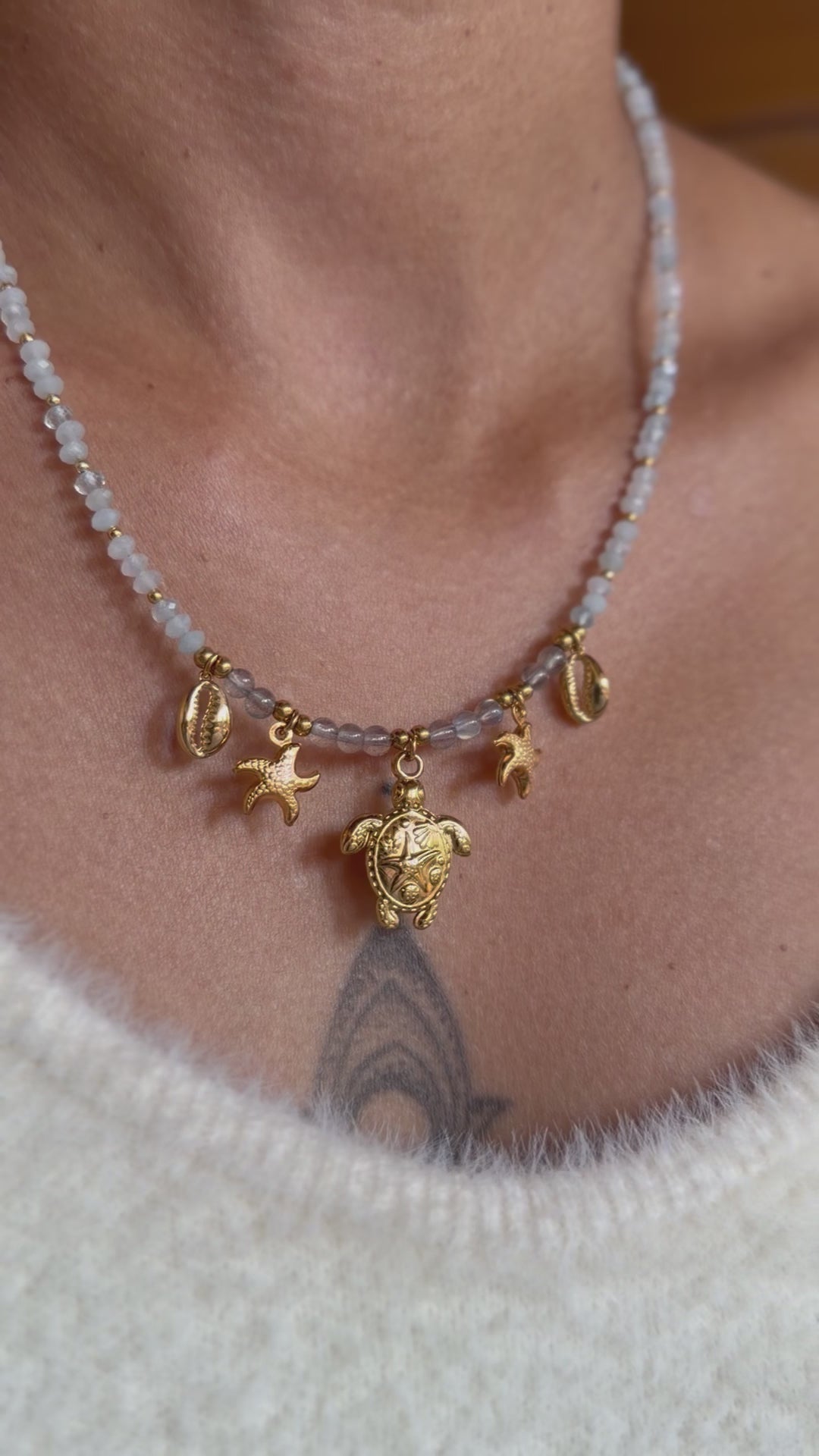 Collier Blue Lagoon - Aqua marine et labradorite