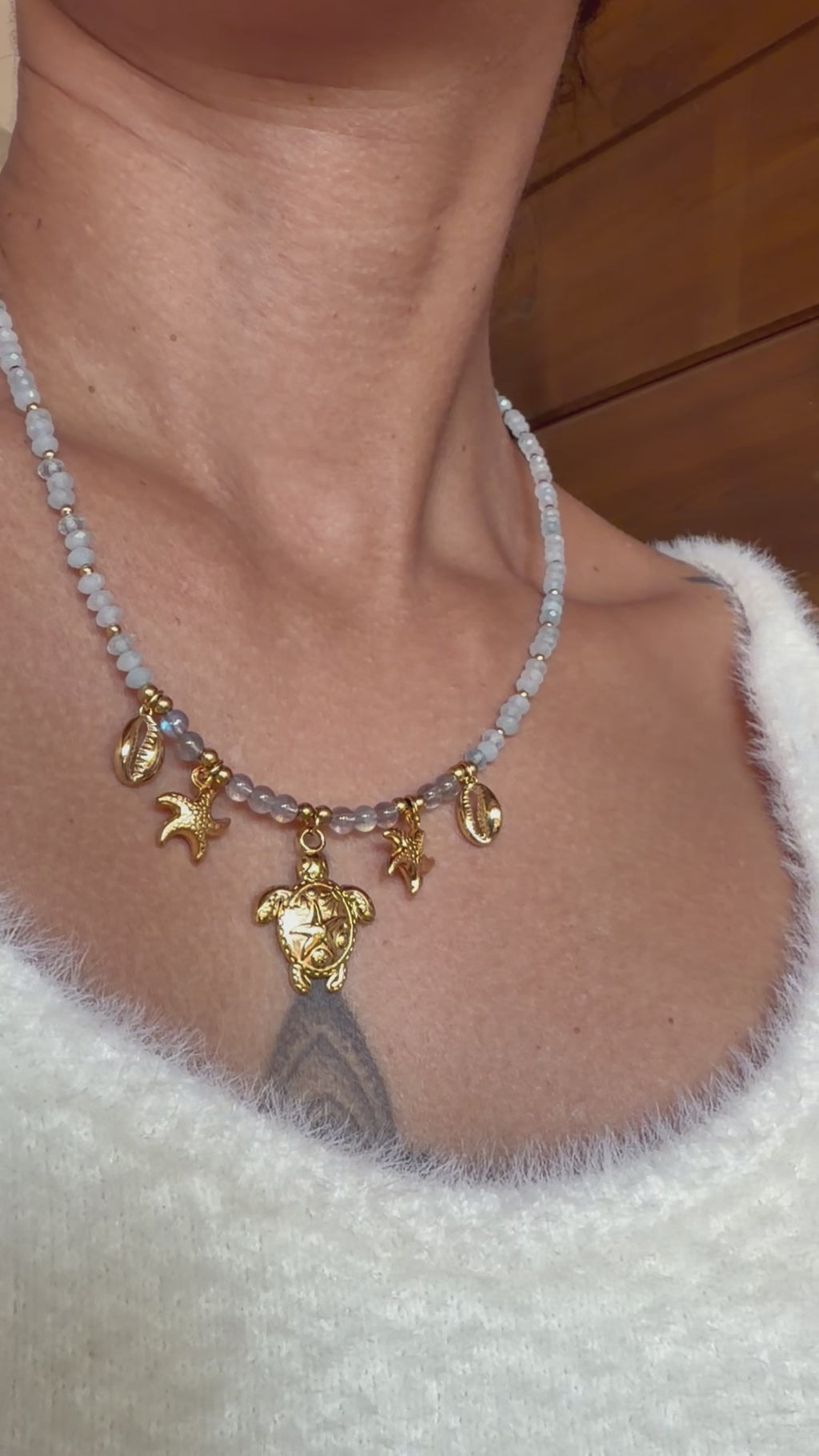 Collier Blue Lagoon - Aqua marine et labradorite