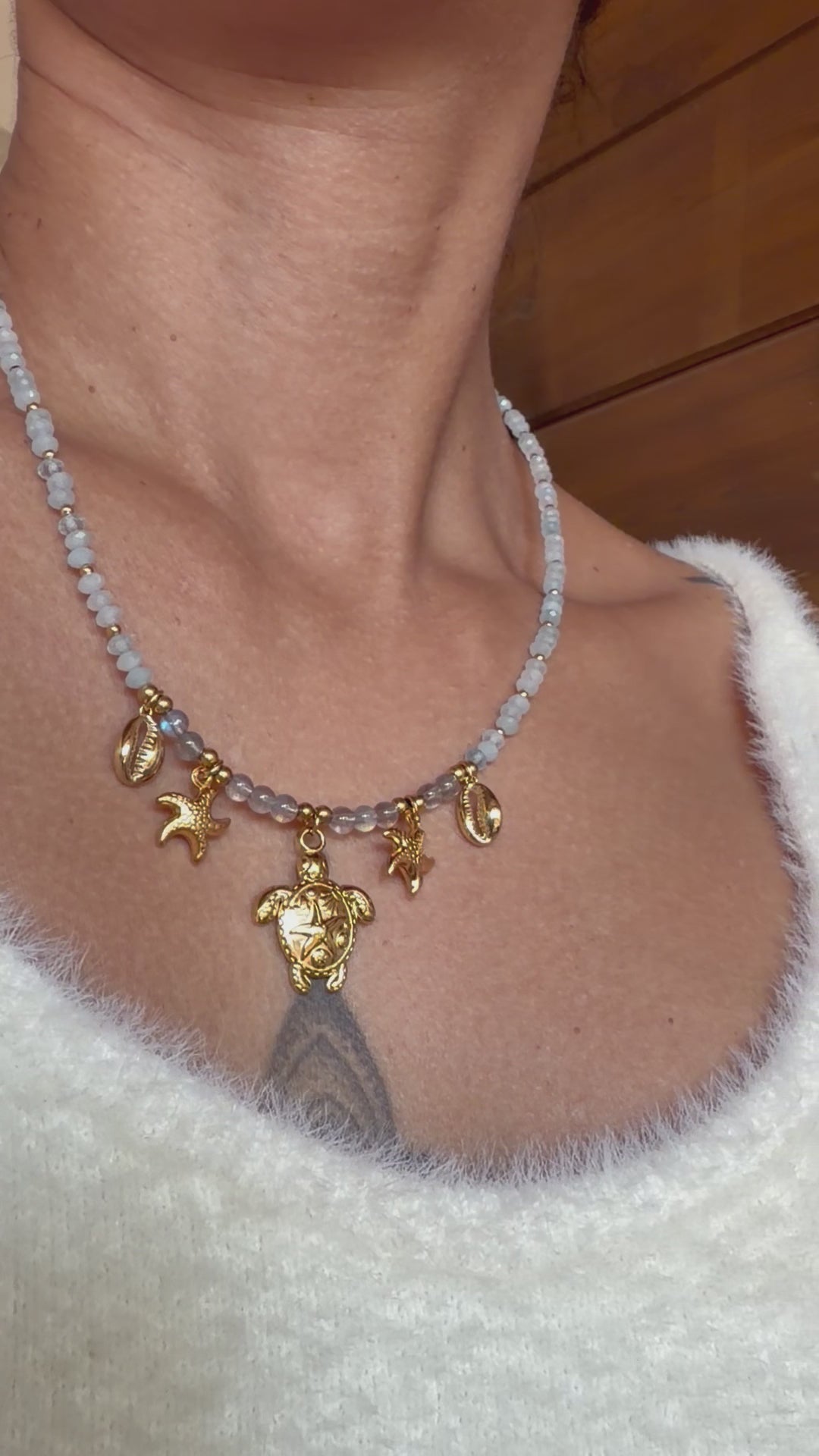 Collier Blue Lagoon - Aqua marine et labradorite